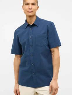 Mustang Hemden<Herren Hemd blau uni