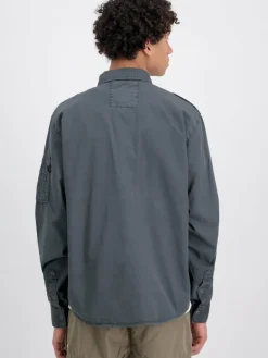 Alpha Industries Hemden<Herren Hemd grau uni