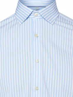 OLYMP Level Five Hemden<Herren Hemd hellblau weiß gestreift