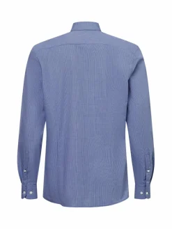 Finshley & Harding Hemden<Herren Hemd - Bügelleicht marine weiß kariert