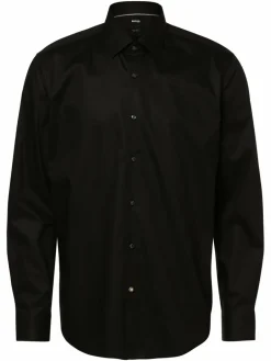 BOSS Hemden<Herren Hemd - Bügelleicht - H-JOE-kent-C1-214 schwarz uni