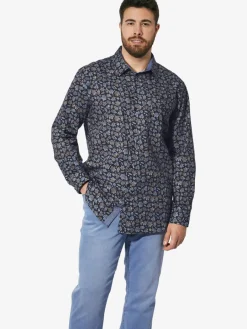 Charles Colby Hemden<Herren Hemd - DUKE CASPIAT blau bedruckt