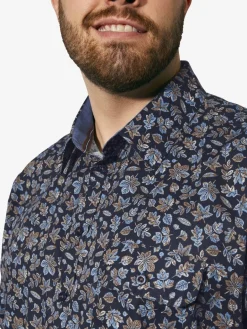 Charles Colby Hemden<Herren Hemd - DUKE CASPIAT blau bedruckt