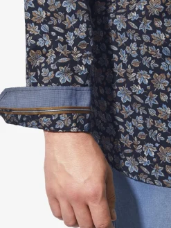 Charles Colby Hemden<Herren Hemd - DUKE CASPIAT blau bedruckt