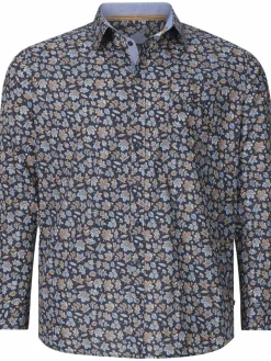 Charles Colby Hemden<Herren Hemd - DUKE CASPIAT blau bedruckt