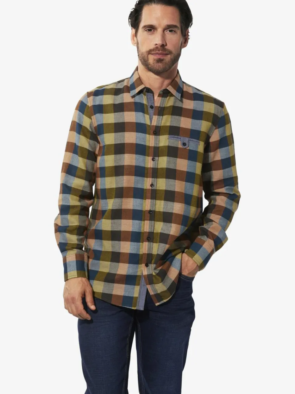 BABISTA Hemden<Herren Hemd - KALOR oliv kariert