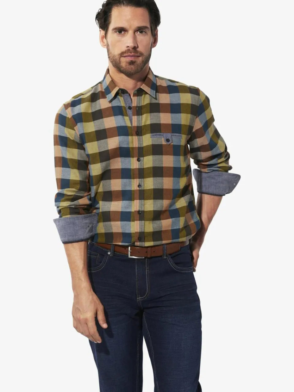 BABISTA Hemden<Herren Hemd - KALOR oliv kariert