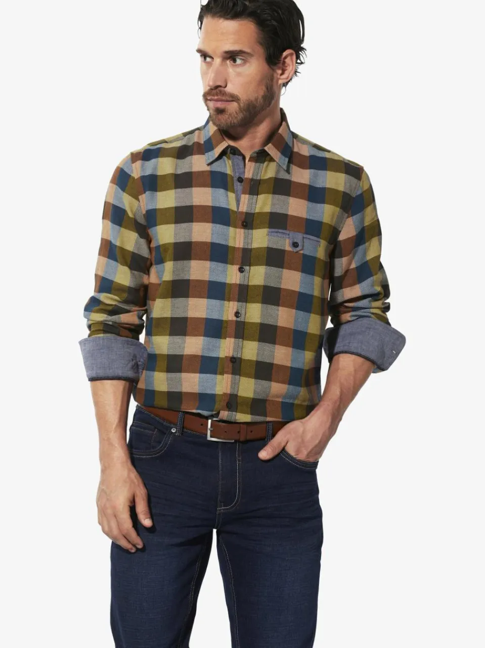 BABISTA Hemden<Herren Hemd - KALOR oliv kariert