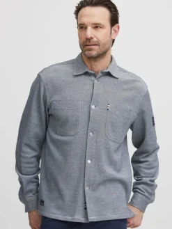 FQ1924 Hemden<Herren Hemdjacke - FQOliver blau uni