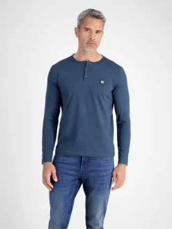 LERROS Shirts<Herren Henleyshirt marine uni