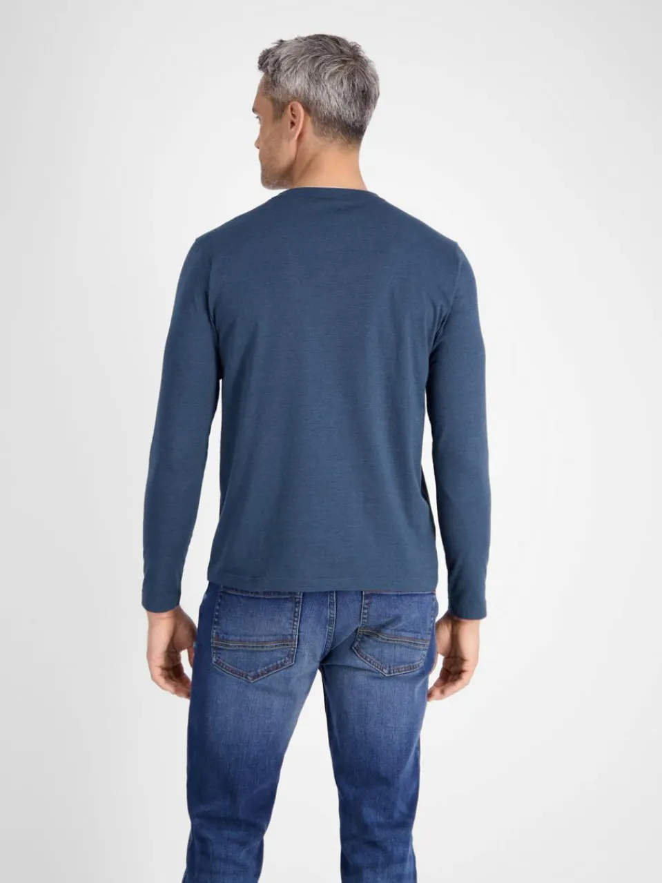 LERROS Shirts<Herren Henleyshirt marine uni