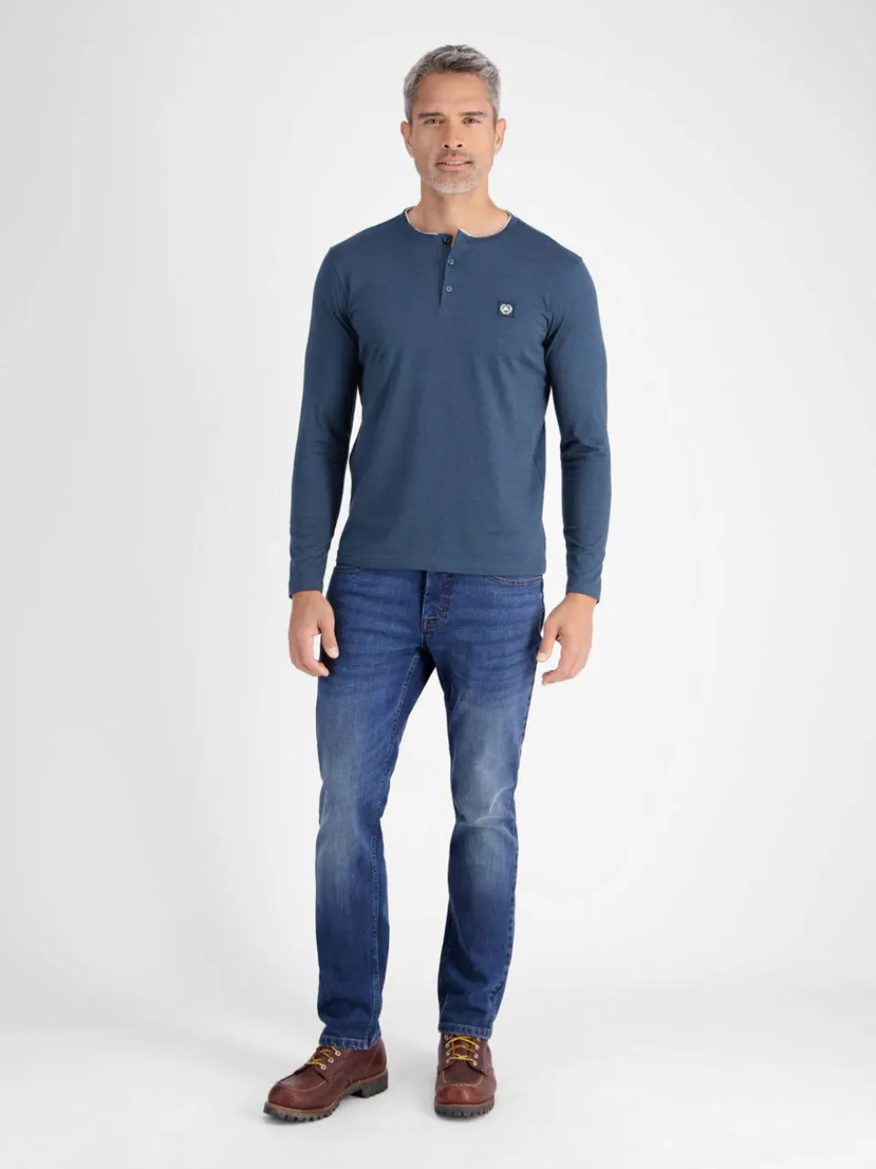 LERROS Shirts<Herren Henleyshirt marine uni