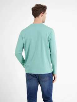 LERROS Shirts<Herren Henleyshirt blau uni
