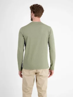 LERROS Shirts<Herren Henleyshirt oliv uni