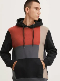 BLEND Sweatshirts & Sweatjacken<Herren Hoodie schwarz gemustert