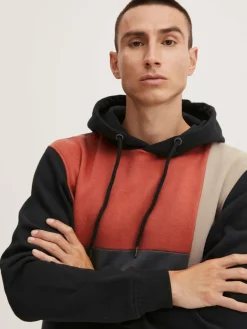 BLEND Sweatshirts & Sweatjacken<Herren Hoodie schwarz gemustert