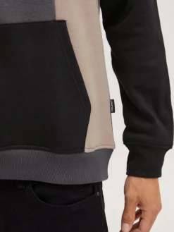 BLEND Sweatshirts & Sweatjacken<Herren Hoodie schwarz gemustert