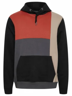 BLEND Sweatshirts & Sweatjacken<Herren Hoodie schwarz gemustert