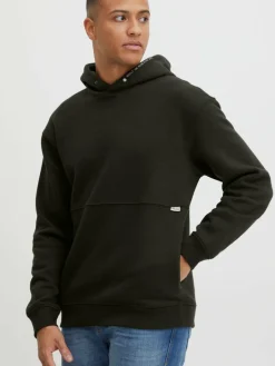 BLEND Sweatshirts & Sweatjacken<Herren Hoodie grün bedruckt