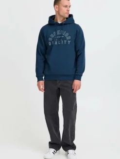 BLEND Sweatshirts & Sweatjacken<Herren Hoodie - BHSuno blau bedruckt