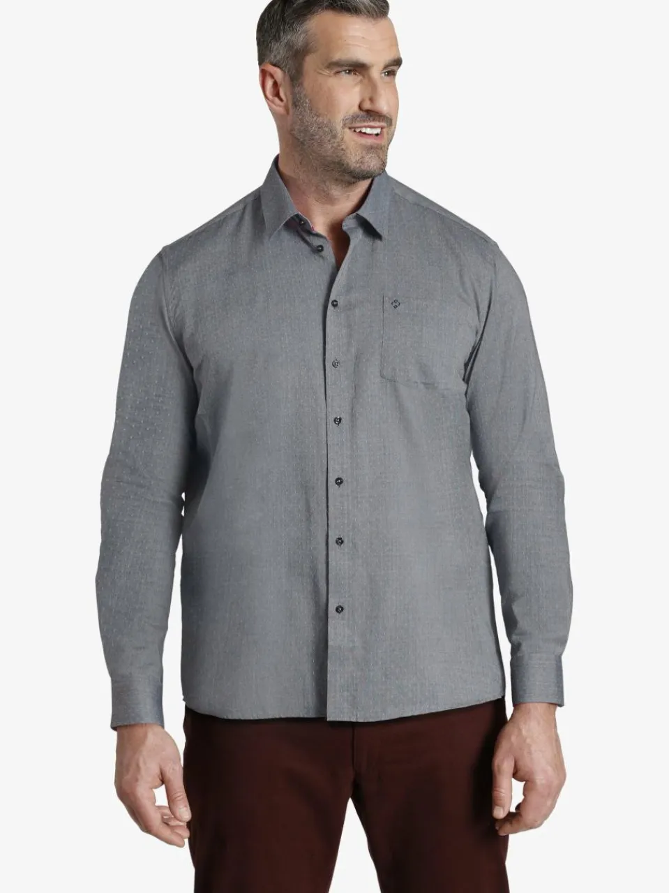 Charles Colby Hemden<Herren Jacquardhemd - EARL GEORGE grau bedruckt