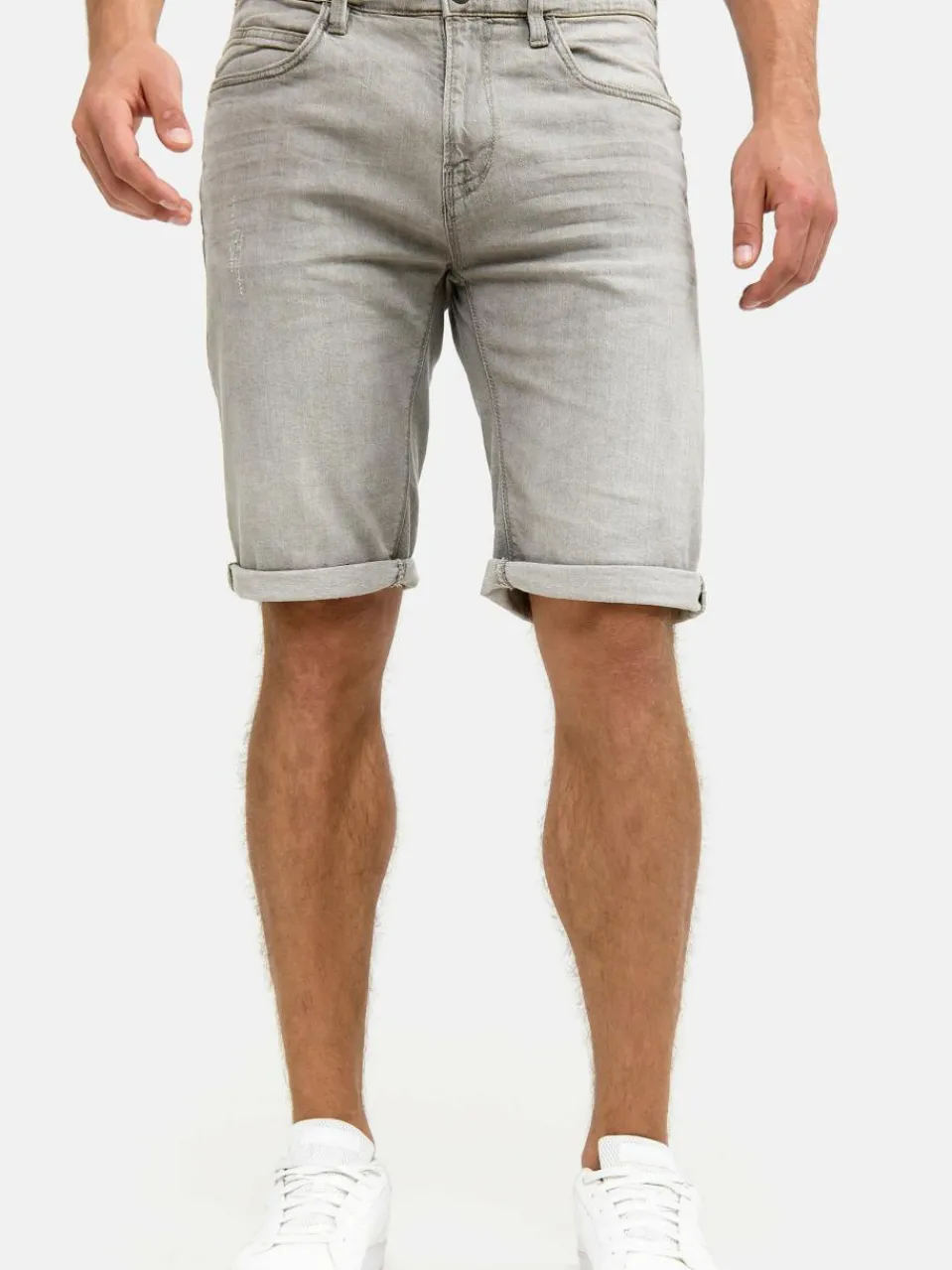 Indicode Jeans<Herren Jeans Shorts - Caden hellgrau grau uni