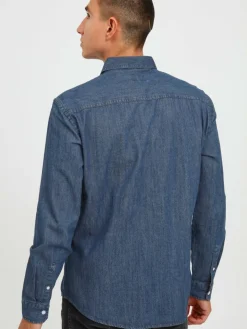 BLEND Hemden<Herren Jeanshemd - BHNANTES dark stone uni