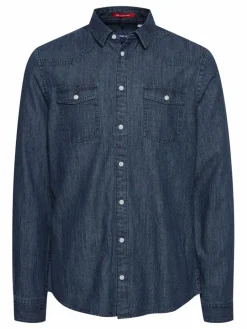 BLEND Hemden<Herren Jeanshemd - BHNANTES dark stone uni