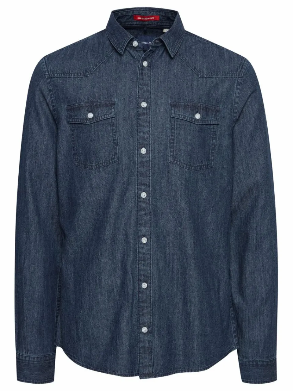 BLEND Hemden<Herren Jeanshemd - BHNANTES dark stone uni