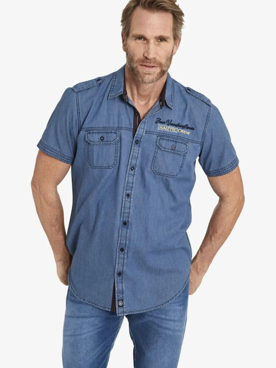 Herren Jan Vanderstorm Hemden>Herren Jeanshemd - LORENSIUS