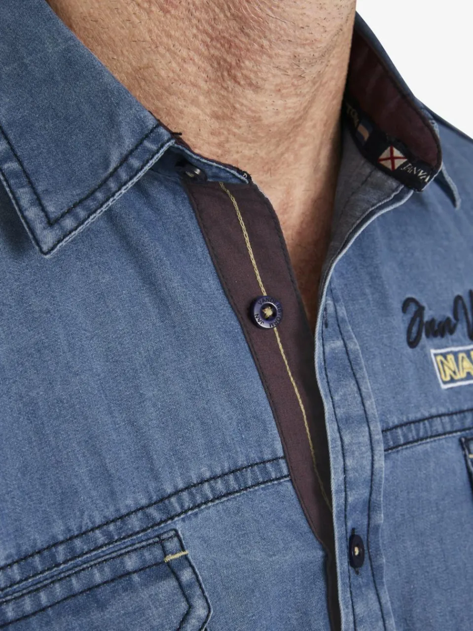 Herren Jan Vanderstorm Hemden>Herren Jeanshemd - LORENSIUS