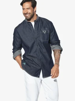 Jan Vanderstorm Hemden<Herren Jeanshemd - OLAFGREN blau uni