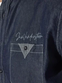 Jan Vanderstorm Hemden<Herren Jeanshemd - OLAFGREN blau uni