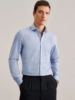 Herren Seidensticker Hemden>Herren Jerseyhemd - Slim Langarm