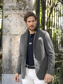 Jan Vanderstorm Sakkos<Herren Jersey-Sakko - ALBIN schwarz melange uni