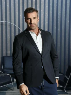 Charles Colby Sakkos<Herren Jersey-Sakko - SIR STANLEY blau uni