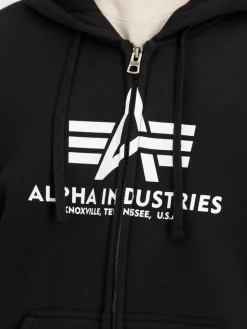 Alpha Industries Sweatshirts & Sweatjacken<Herren Kapuzenjacke schwarz bedruckt