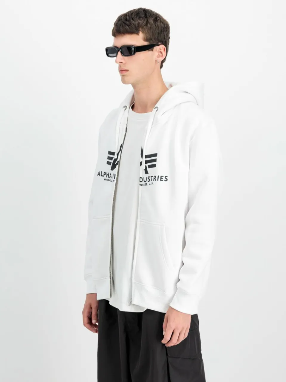 Alpha Industries Sweatshirts & Sweatjacken<Herren Kapuzenjacke weiß bedruckt