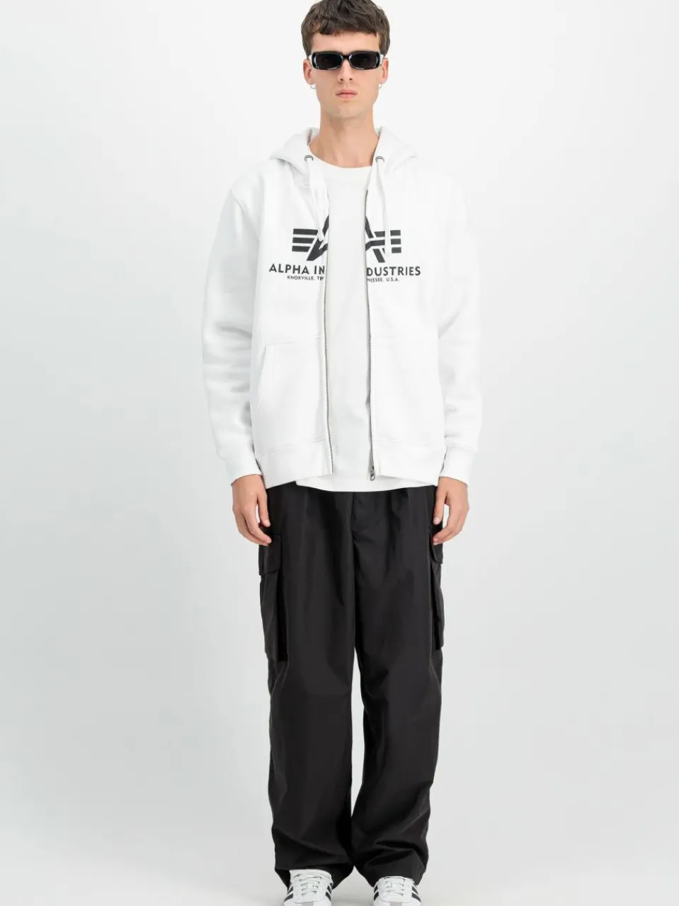 Alpha Industries Sweatshirts & Sweatjacken<Herren Kapuzenjacke weiß bedruckt