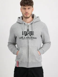 Alpha Industries Sweatshirts & Sweatjacken<Herren Kapuzenjacke grau bedruckt