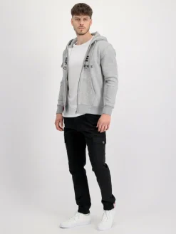 Alpha Industries Sweatshirts & Sweatjacken<Herren Kapuzenjacke grau bedruckt