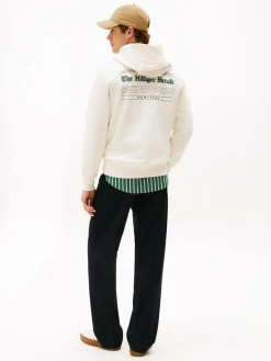 Tommy Hilfiger Sweatshirts & Sweatjacken<Herren Kapuzenpullover ecru bedruckt