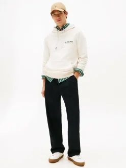 Tommy Hilfiger Sweatshirts & Sweatjacken<Herren Kapuzenpullover ecru bedruckt