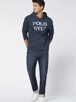 Polo Sylt Sweatshirts & Sweatjacken<Herren Kapuzenpullover marine blau bedruckt