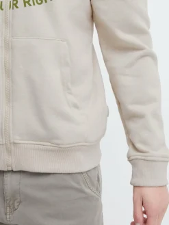 BLEND Sweatshirts & Sweatjacken<Herren Kapuzensweatjacke beige bedruckt