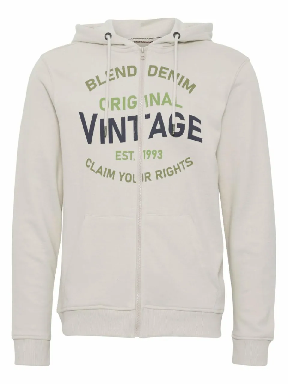 BLEND Sweatshirts & Sweatjacken<Herren Kapuzensweatjacke beige bedruckt