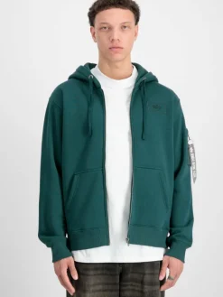 Alpha Industries Sweatshirts & Sweatjacken<Herren Kapuzensweatjacke grün bedruckt