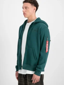 Alpha Industries Sweatshirts & Sweatjacken<Herren Kapuzensweatjacke grün bedruckt