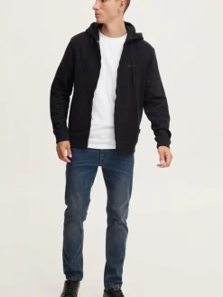 BLEND Sweatshirts & Sweatjacken<Herren Kapuzensweatjacke schwarz gemustert