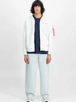 Alpha Industries Sweatshirts & Sweatjacken<Herren Kapuzensweatjacke weiß bedruckt